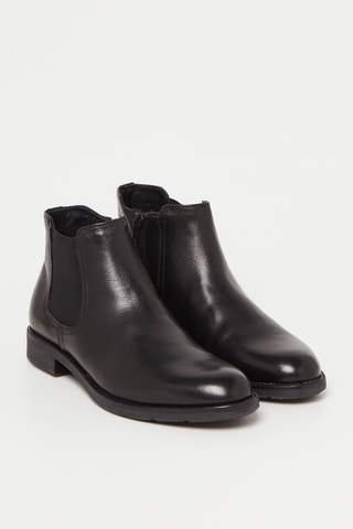 Botins Chelsea em couro Valoreille - Preto