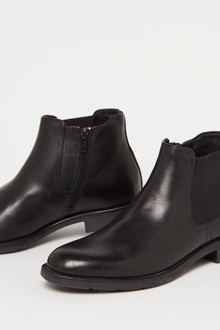 Botins Chelsea em couro Valoreille - Preto