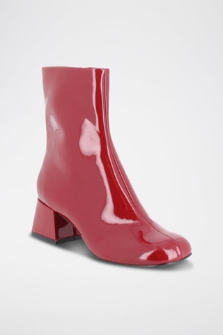 Bottines en cuir verni Madelyne - Rouge