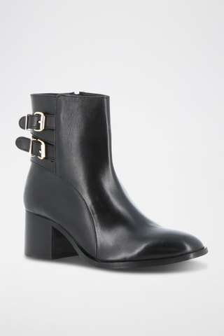Botins em couro Leoline - Preto