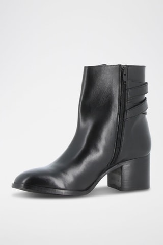 Botins em couro Leoline - Preto