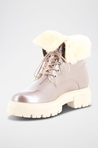 Bottines fourrées plateformes en cuir Iglo - Doré rose