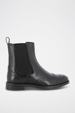 Botins Chelsea em couro Jessie - Preto