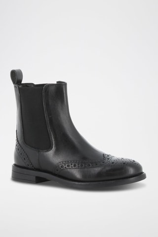 Botins Chelsea em couro Jessie - Preto