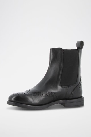 Botins Chelsea em couro Jessie - Preto