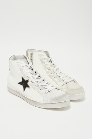 Sapatilhas subidas em couro Astre - Branco