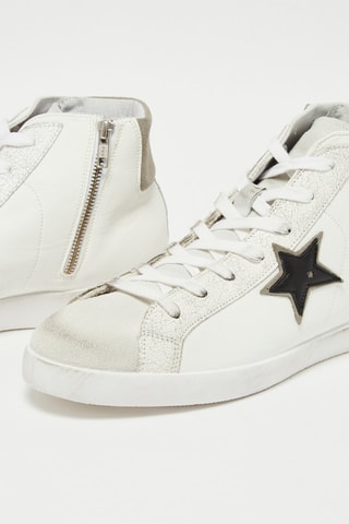 Sapatilhas subidas em couro Astre - Branco
