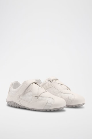 Tennis toile cuir - Blanc