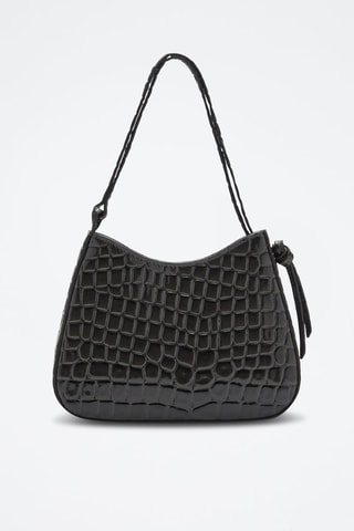 Sac effet croco verni - Gris foncé