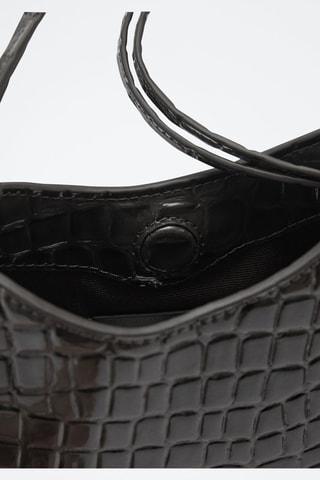 Sac effet croco verni - Gris foncé