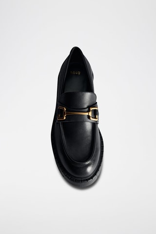 Mocassins cuir détail métallique - Noir