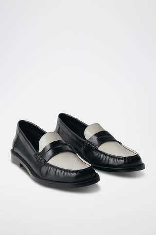 Mocassins cuir bicolores - Noir