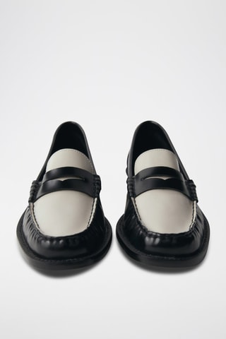 Mocassins cuir bicolores - Noir