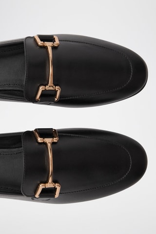 Mocassins cuir détail métallique - Noir