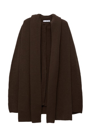 Cape écharpe boutons - Chocolat