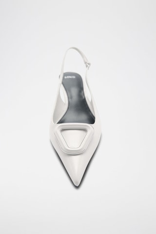 Chaussures talon ouvertes à l'arrière détail - Blanc