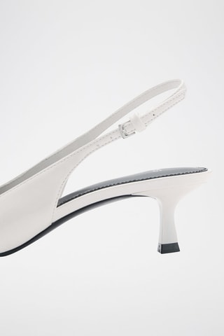 Chaussures talon ouvertes à l'arrière détail - Blanc