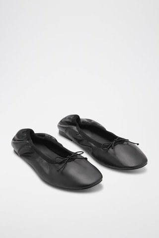 Ballerines cuir nœud - Noir
