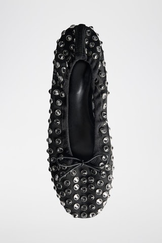 Ballerines cloutées maille filet - Noir