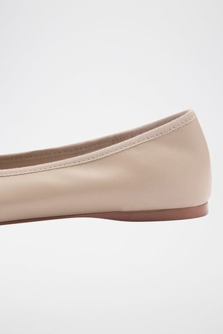 Ballerines cuir noeud - Marron clair
