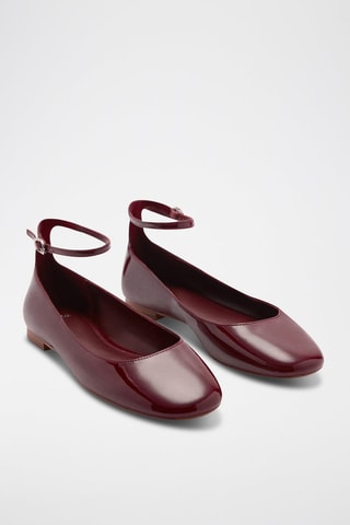 Ballerines vernies lanière - Bordeaux