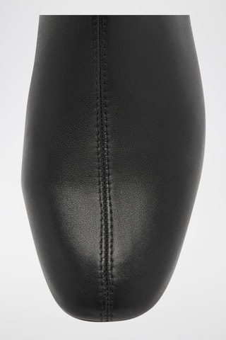 Bottines cuir talon rectangulaire - Noir