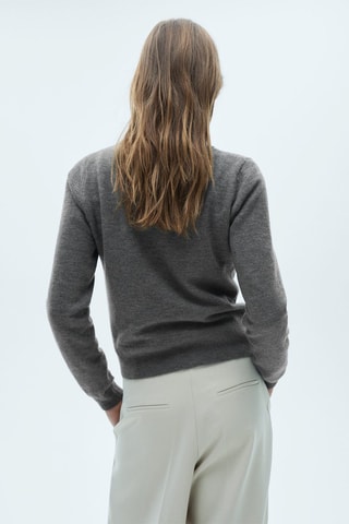 Pull-over droit col rond - Gris foncé chiné