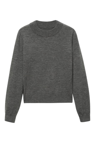 Pull-over droit col rond - Gris foncé chiné