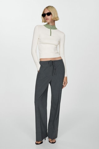 Pull-over col fermeture Éclair - Vert pastel