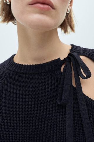 Pull-over maille ouvertures - Bleu marine