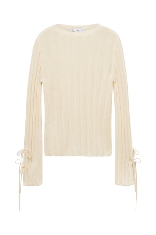 Pull-over côtelé noeuds - Écru