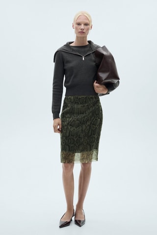 Pull-over col roulé fermeture Éclair - Anthracite