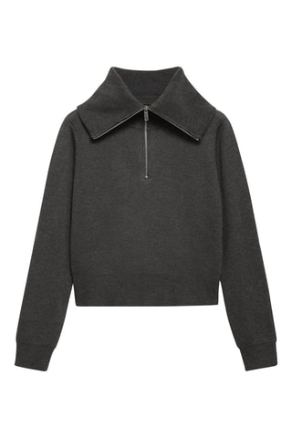 Pull-over col roulé fermeture Éclair - Anthracite
