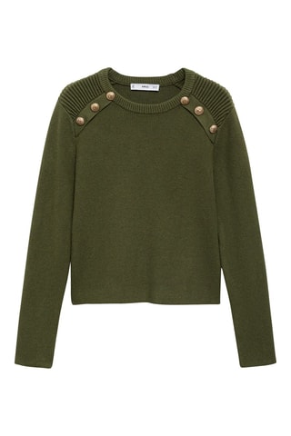 Pull-over boutons bijoux - Kaki