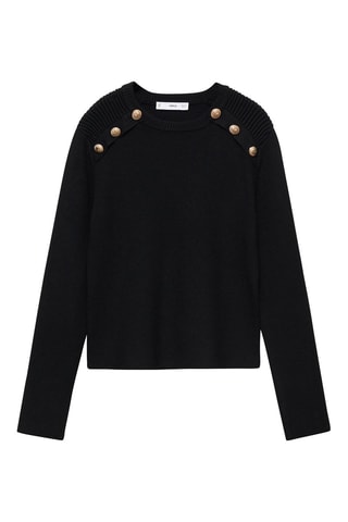 Pull-over boutons bijoux - Noir