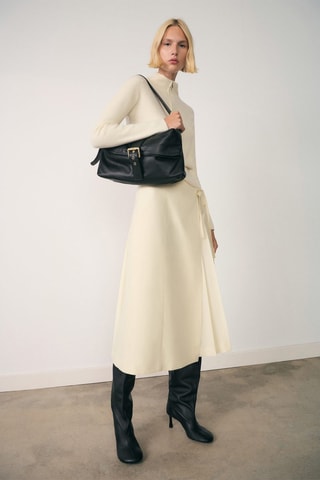 Pull-over col montant zip - Écru