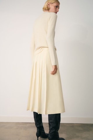 Pull-over col montant zip - Écru