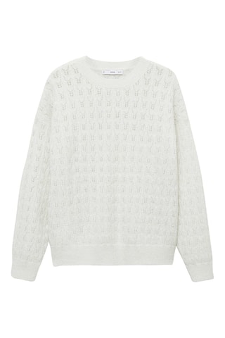 Pull-over ajouré détails Lurex - Écru