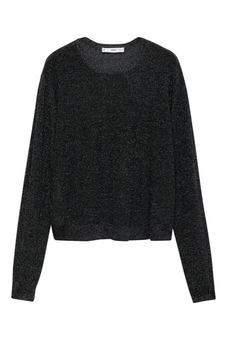 Pull-over Lurex col rond - Noir