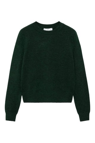 Pull-over maille coton lin col rond - Vert