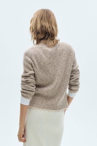 Pull-over maille côtelée col montant - Gris clair