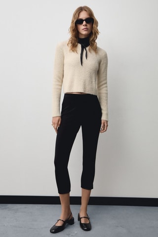 Pull-over manches longues détail brillant - Ecru