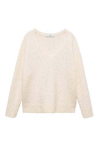 Pull-over col V paillettes - Doré