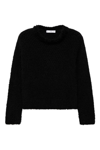 Pull-over en maille effet fourrure - Noir