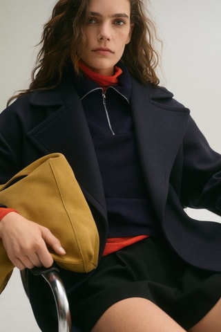 Pull-over col fermeture éclair - Bleu marine