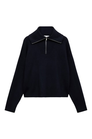 Pull-over col fermeture éclair - Bleu marine