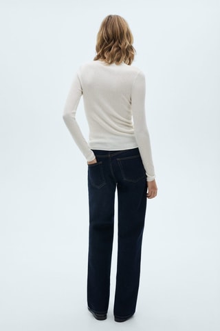 Pull-over laine mélangée col roulé - Ecru