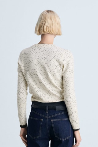 Cardigan maille pois - Ecru