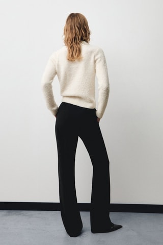 Pull-over col polo strass - Ecru