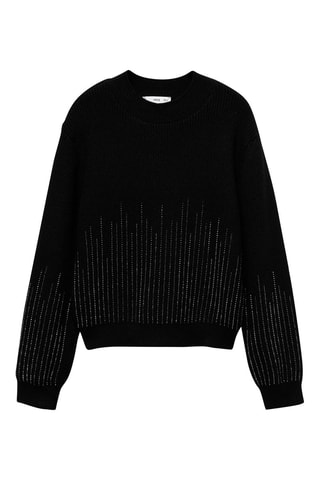 Pull-over détails strass - Noir